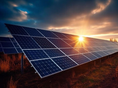 Two installers fitting solar panels